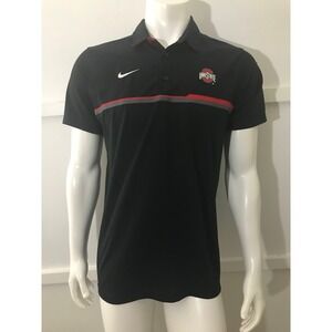 Nike Dri Fit Ohio State Buckeyes Black Polo Shirt Mens Size Medium NCAA